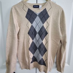 The Children's Place Classic V-Neck Sweater, Boys, Size L (10-12)
